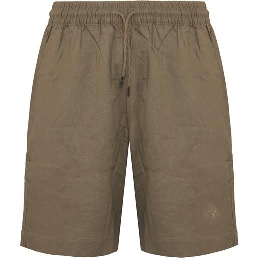 Emporio Armani bermuda beachwear in misto lino walnut