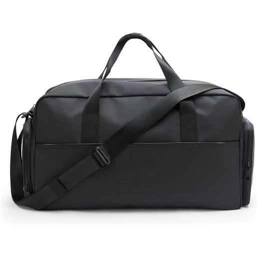 EA7 borsone con tracolla in tessuto gommato black