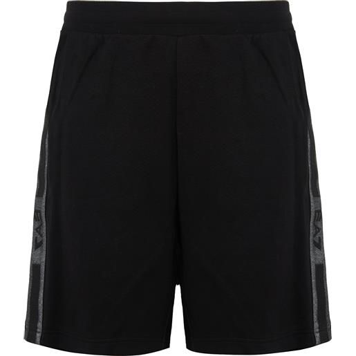 EA7 bermuda logo series in misto cotone black