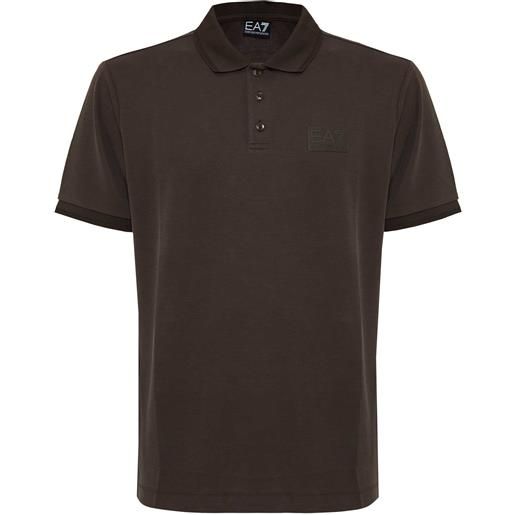 EA7 polo lux identity in misto modal turkish coffee