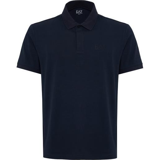 EA7 polo visibility in jersey di cotone stretch blue
