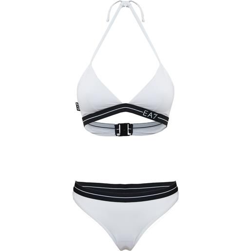 EA7 bikini a bralette con log tape white