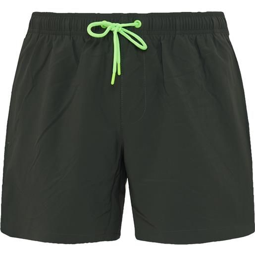 YuKaiChen - Costume da bagno da uomo, ad asciugatura rapida, da spiaggia, casual, con tasche con cerniera e fodera in rete Verde militare M