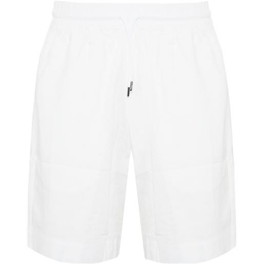 Emporio Armani bermuda beachwear in misto lino white