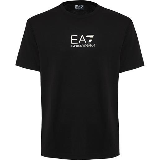 EA7 t-shirt girocollo gold label in jersey di viscosa black