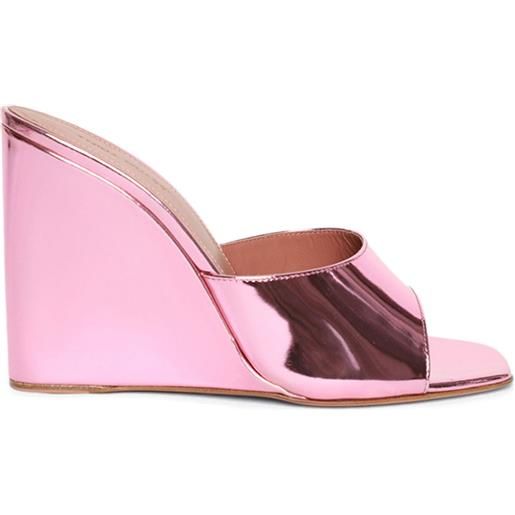 Amina Muaddi mules lupita con zeppa 95mm - rosa