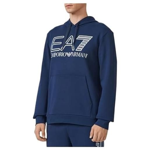 Emporio Armani ea7 felpa uomo con cappuccio in cotone modello 6rpm09 pjshz colore blu misura xxl