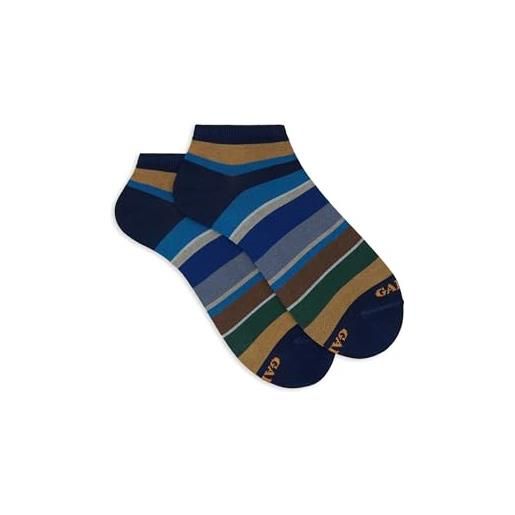 Gallo calze fantasmini uomo cotone righe multicolor blu