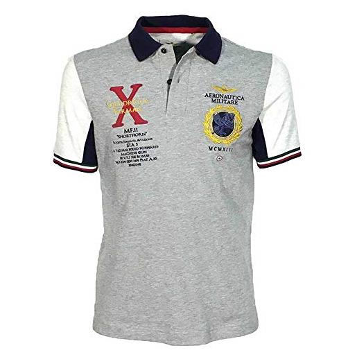 Aeronautica Militare Abbigliamento polo aeronautica militare uomo mc squadriglia farman grigia cotone tg s, m a2/176, s