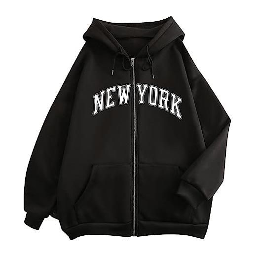 Felpa Con Cappuccio Donna - Zip Frontale, Larga E Comoda, Per Stagioni Fredde - Foto 8