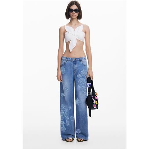 Desigual jeans wide leg floreali tyler mc. Gillivary