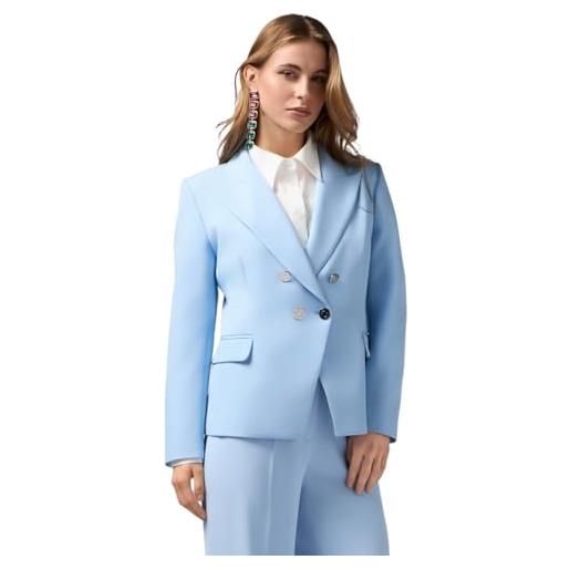 Oltre: blazer doppiopetto azzurro. 48 stagione primavera estate 2025. 