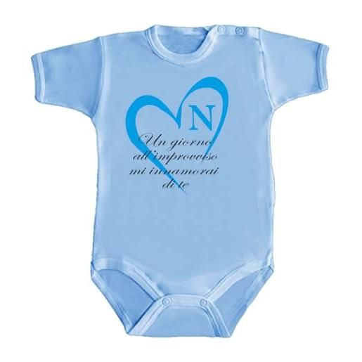 Kitry body bimbo bimba neonato bebè un giorno all'improvviso mi innamorai di te cuore napoli sport calcio pigiama squadra tifoso napoletano passione partita