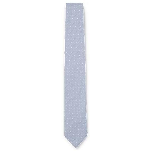 BOSS cravatta in misto seta con motivo jacquard, celeste