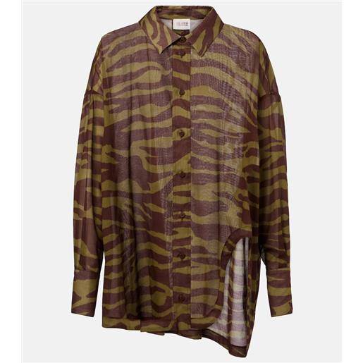 The Attico camicia in mussola di cotone con stampa zebrata