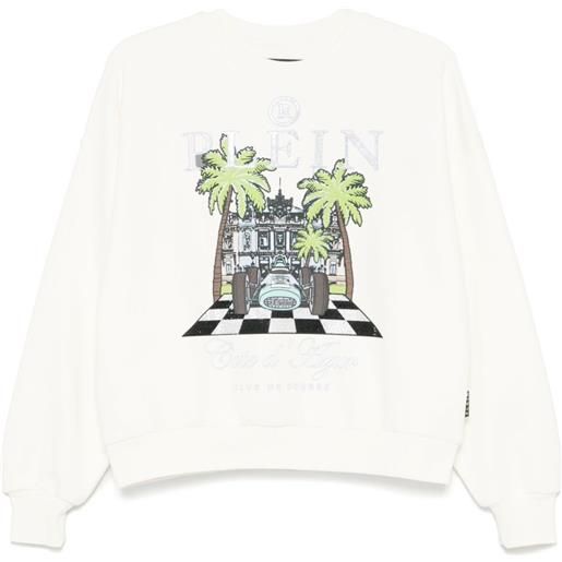 Philipp Plein felpa new port beach cut - bianco