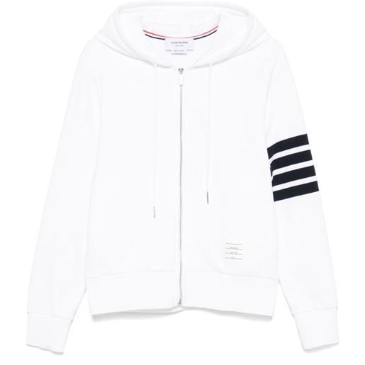 Thom Browne felpa con zip e dettaglio a 4 righe - bianco