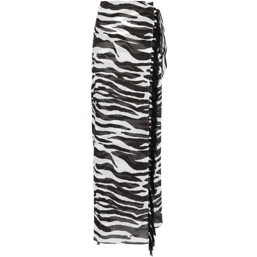 The Attico pareo con stampa animalier - nero