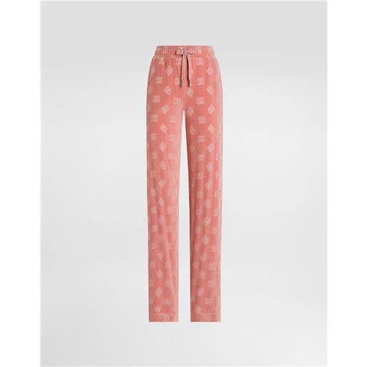 Dolce & Gabbana pantaloni jogging in ciniglia jacquard logo dg