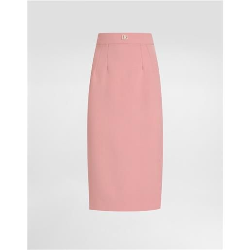 Dolce & Gabbana gonna tubino longuette in lana con logo dg