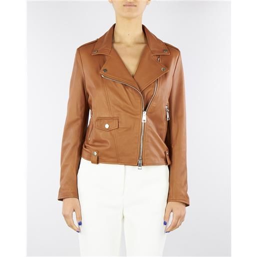 IMPERIAL giubbotto cuoio biker in pelle con zip