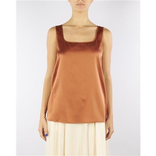 PENNY BLACK top in raso di seta ruggine