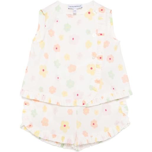 Emporio Armani Kids tuta sportiva a fiori - bianco