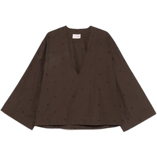 The Attico blusa con scollo a v - marrone