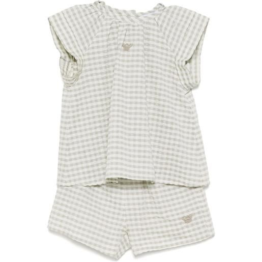 Emporio Armani Kids tuta sportiva a quadri - verde