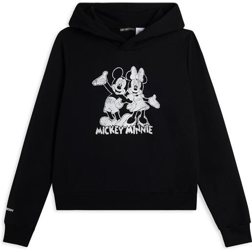 Freddy felpa nera con cappuccio mickey & minnie
