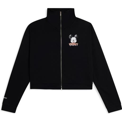 Freddy felpa nera collo alto e zip comfort fit mickey mouse