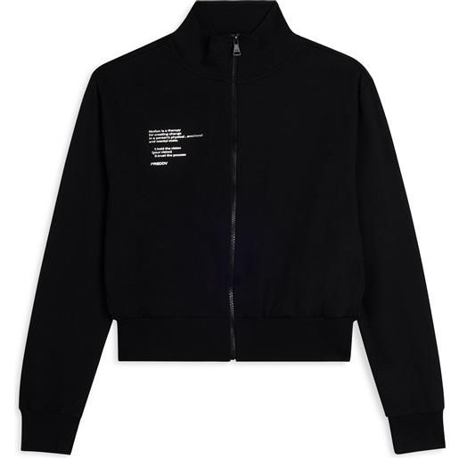 Freddy felpa nera cropped con zip e collo alto