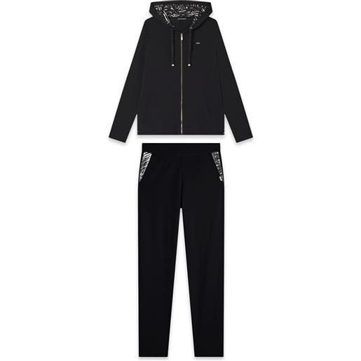 Freddy tuta donna con zip, cappuccio e dettagli animalier