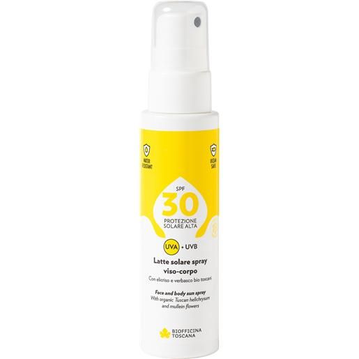 Biofficina Toscana latte solare spray viso-corpo spf30 100ml - latte solare corpo alta prot. 
