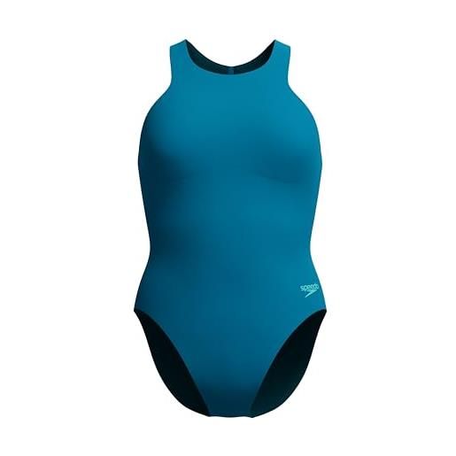 Speedo racer zip costume da bagno per donna, dark teal, 30