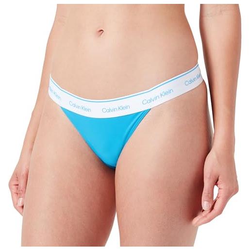 Calvin Klein slip bikini donna brazilian sportivo, blu (malibu blue), m