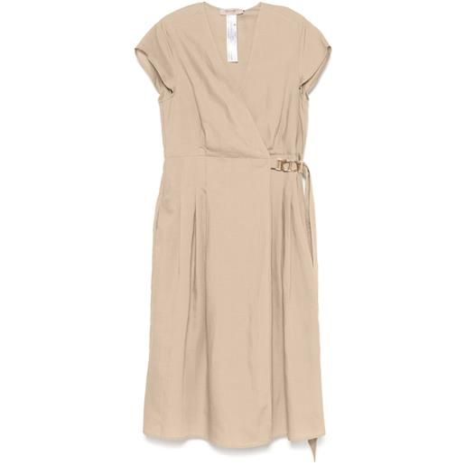 TWINSET abito midi con placca logo - toni neutri