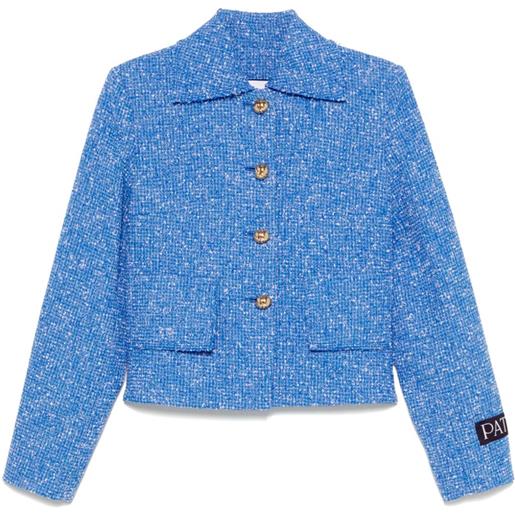 Patou giacca crop in tweed - blu