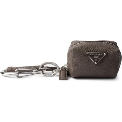 Prada ciondolo per borsa in pelle - grigio
