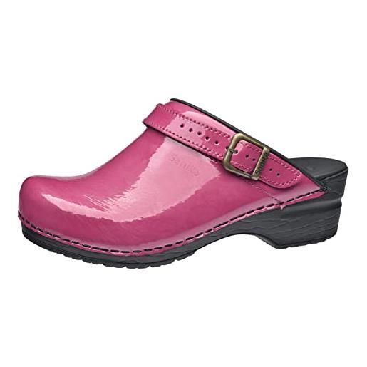 Sanita freya | zoccoli aperti da donna | zoccoli artigianali originali in pelle flessibile | plantare anatomico in schiuma morbida | cinturino regolabile sul tallone | rosa | 36