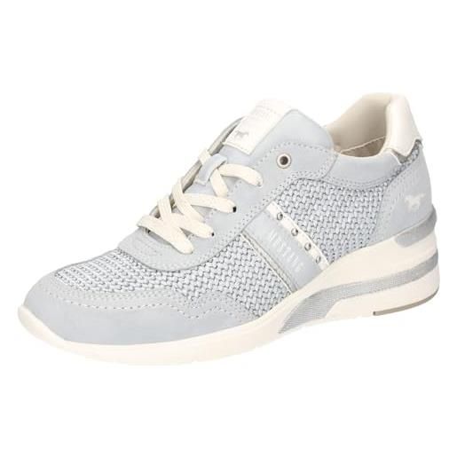 MUSTANG 1378-306, scarpe basse con lacci donna, blu pastello, 36 eu