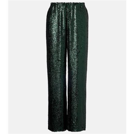 Dries Van Noten pantaloni regular con paillettes