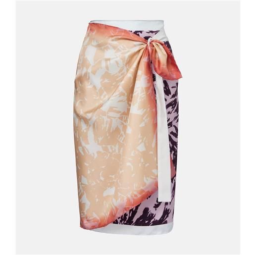 Dries Van Noten gonna a portafoglio in seta con stampa