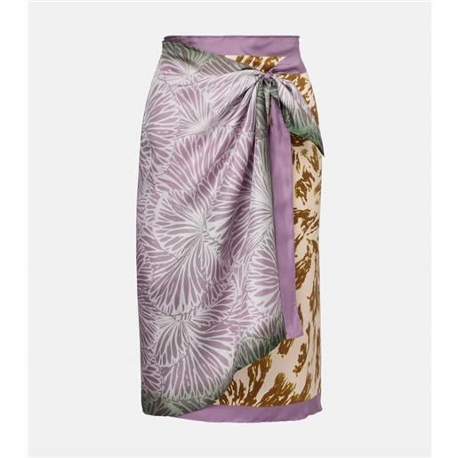 Dries Van Noten gonna a portafoglio scarfy con stampa