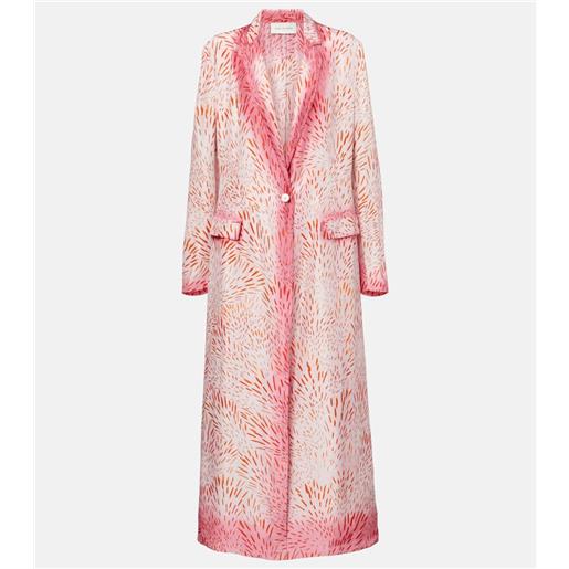 Dries Van Noten cappotto in seta con stampa