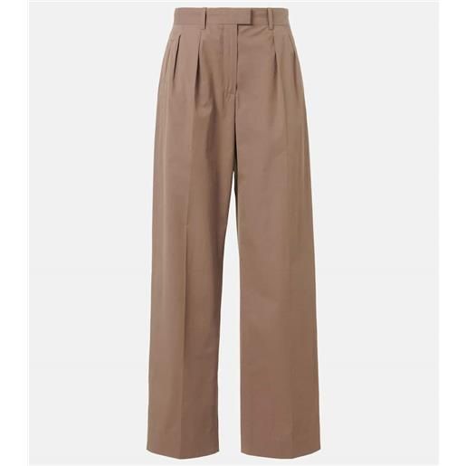 The Row pantaloni a gamba larga alfidis in cotone