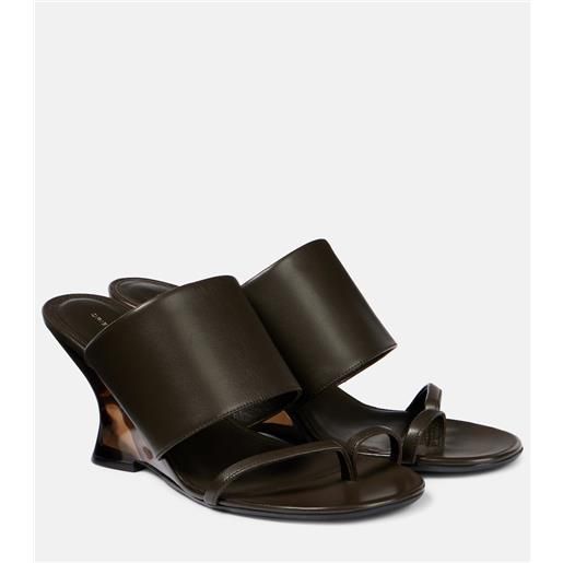 Dries Van Noten mules in pelle con zeppa