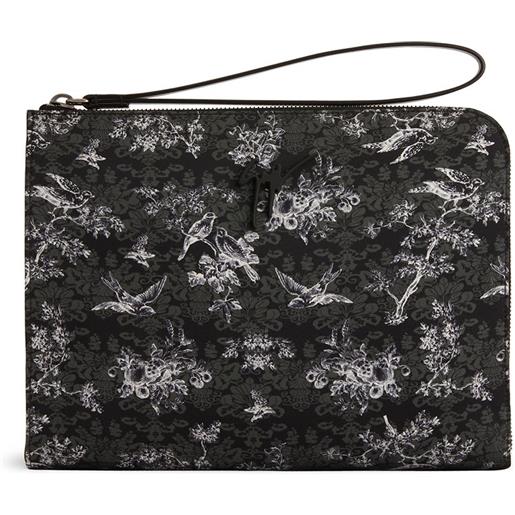 Giuseppe Zanotti clutch fabian con applicazione logo - nero