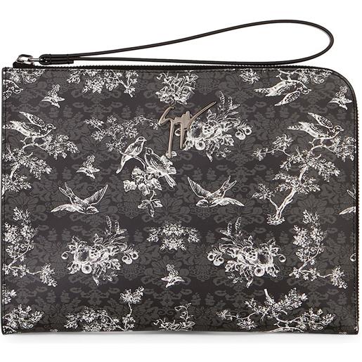 Giuseppe Zanotti clutch fabian con applicazione logo - nero