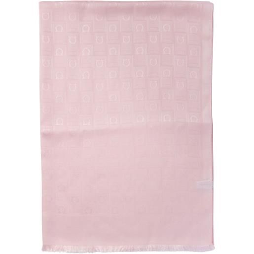 Ferragamo sciarpa con logo jacquard - rosa
